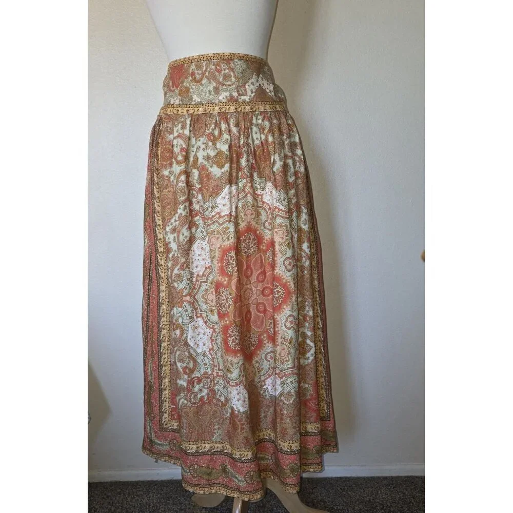 House of Harlow 1960 Linen Blend Paisley Maxi Skirt XS | Boho Festival - Picture 6 of 15